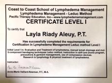 Certificación en Drenaje Linfático Metodo Leduc, USA.