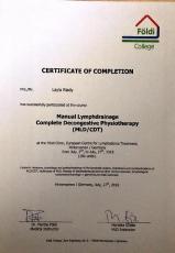Certificación en Drenaje Linfático Manual y Terapia Física Compleja, Foeldi Clinic, Alemania.